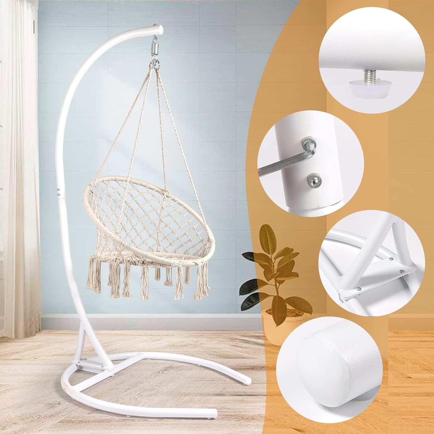 TheirNear Soporte para silla hamaca (solo soporte), soporte para colgar silla de huevosilla de columpio, solo soporte para silla colgante de