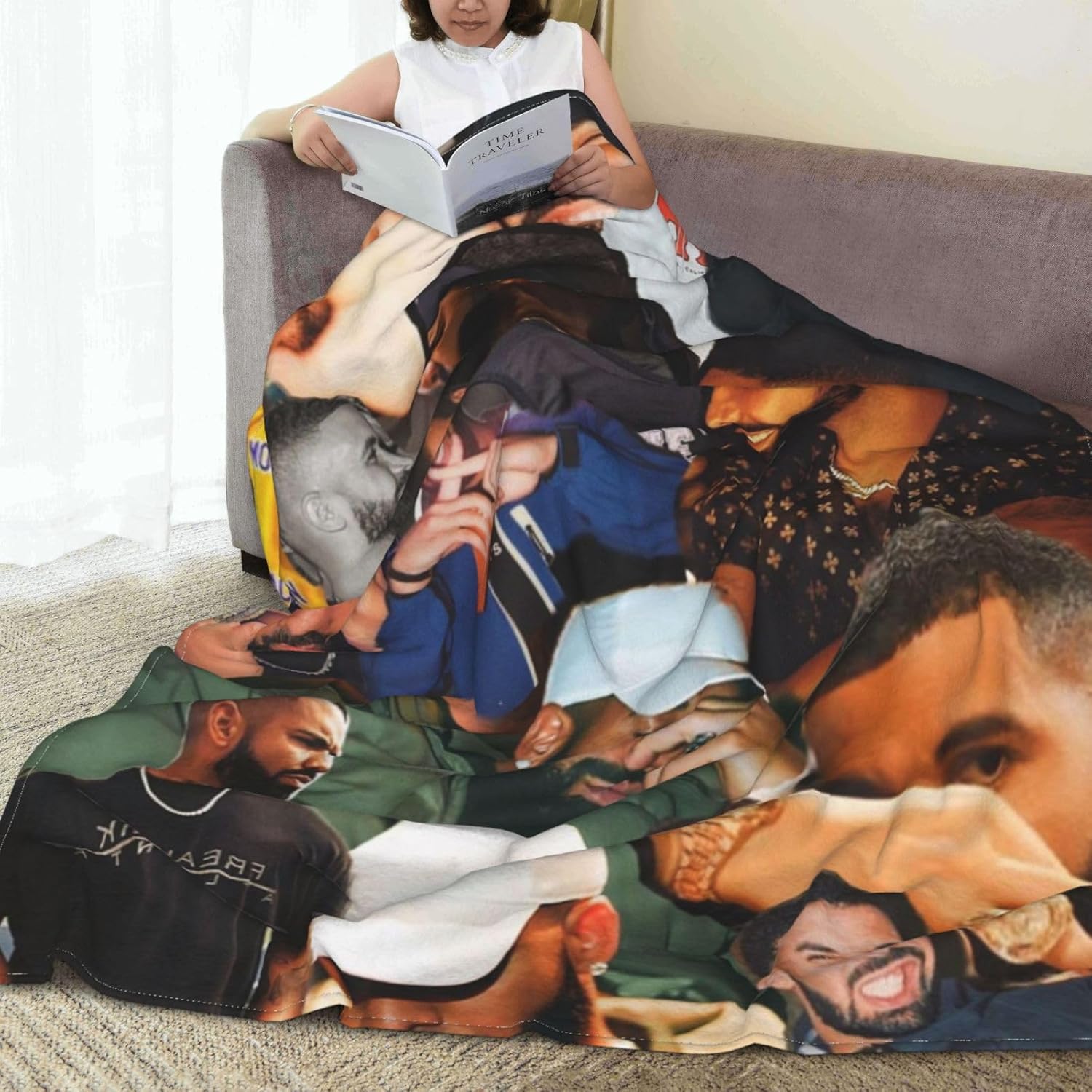 Manta de forro polar de franela ultrasuave, manta de collage de Drakes, manta cálida para todas las estaciones, ligera decoración del hogar, manta