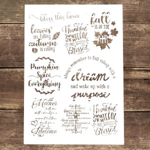 Plantilla decorativa de plantilla de letras de bendición para pintar sobre lienzo, muebles de madera, papel para manualidades (tamaño A4) Plantilla decorativa de plantilla de letras de bendición para pintar sobre lienzo, muebles de madera, papel para manualidades (tamaño A4)