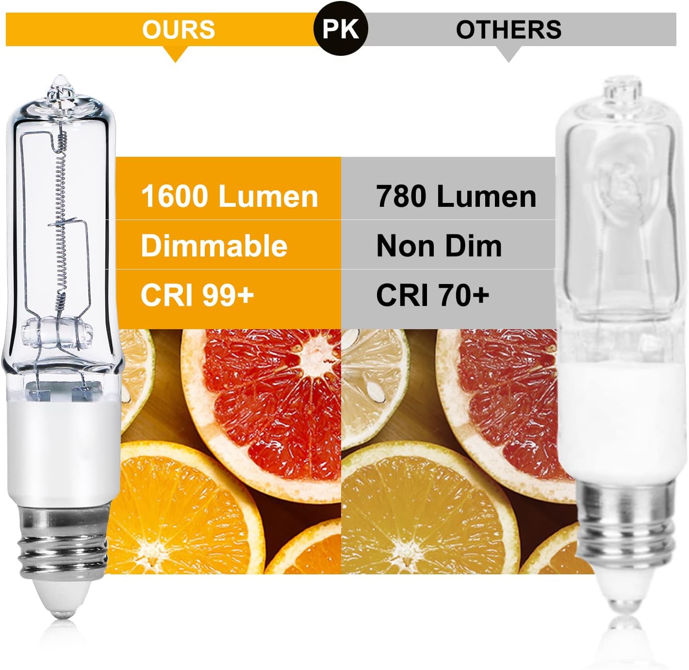 JDE11 120V 100W T4 Mini Candelabro Base 1600lm 2800K Clear Dimmable JD E11 Bombillas halógenas paquete de 4