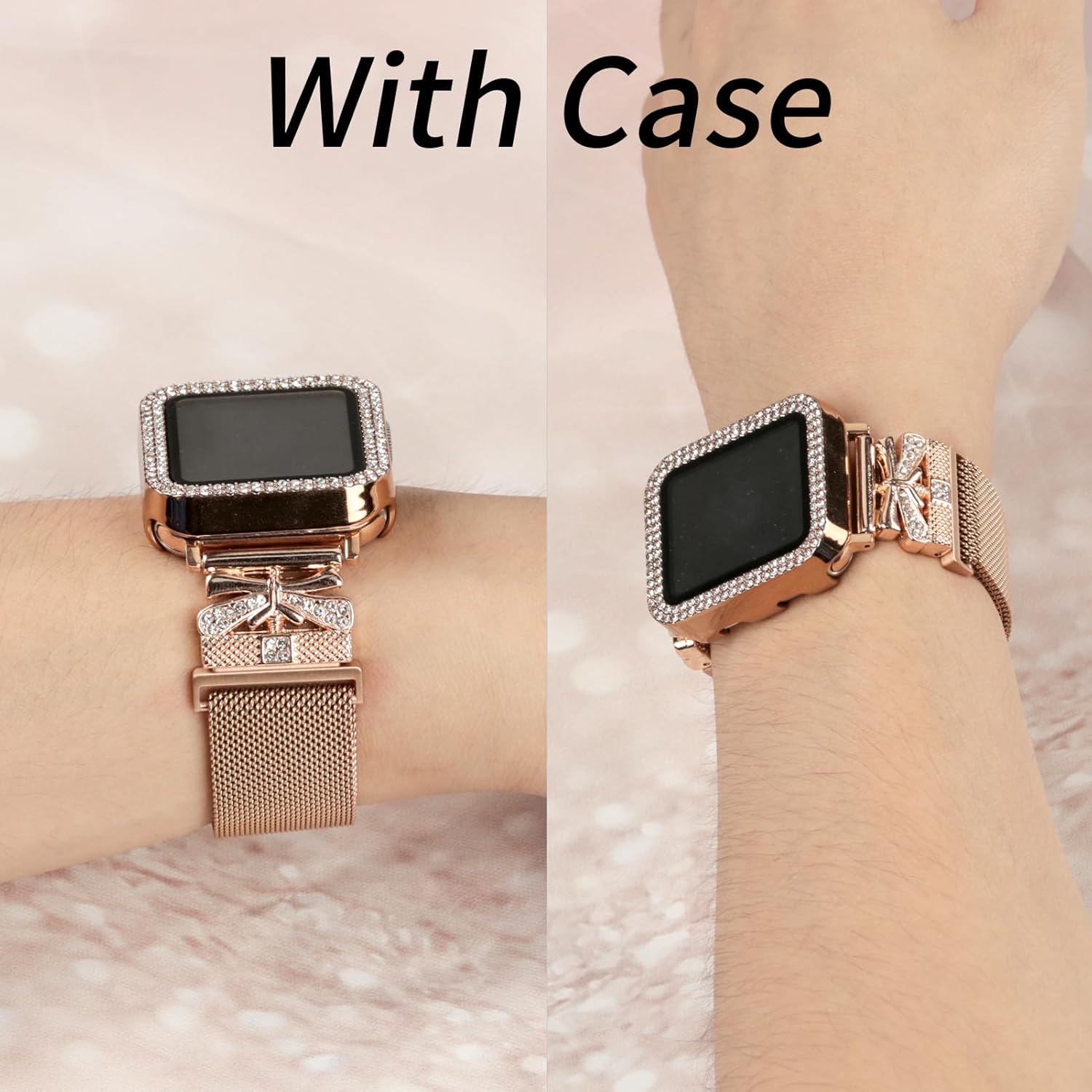 YouthRun Correa magnética para mujer compatible con Apple Watch Band 1.496 in 1.575 in 1.614 in 1.654 in 1.732 in 1.772 in, correa de acero