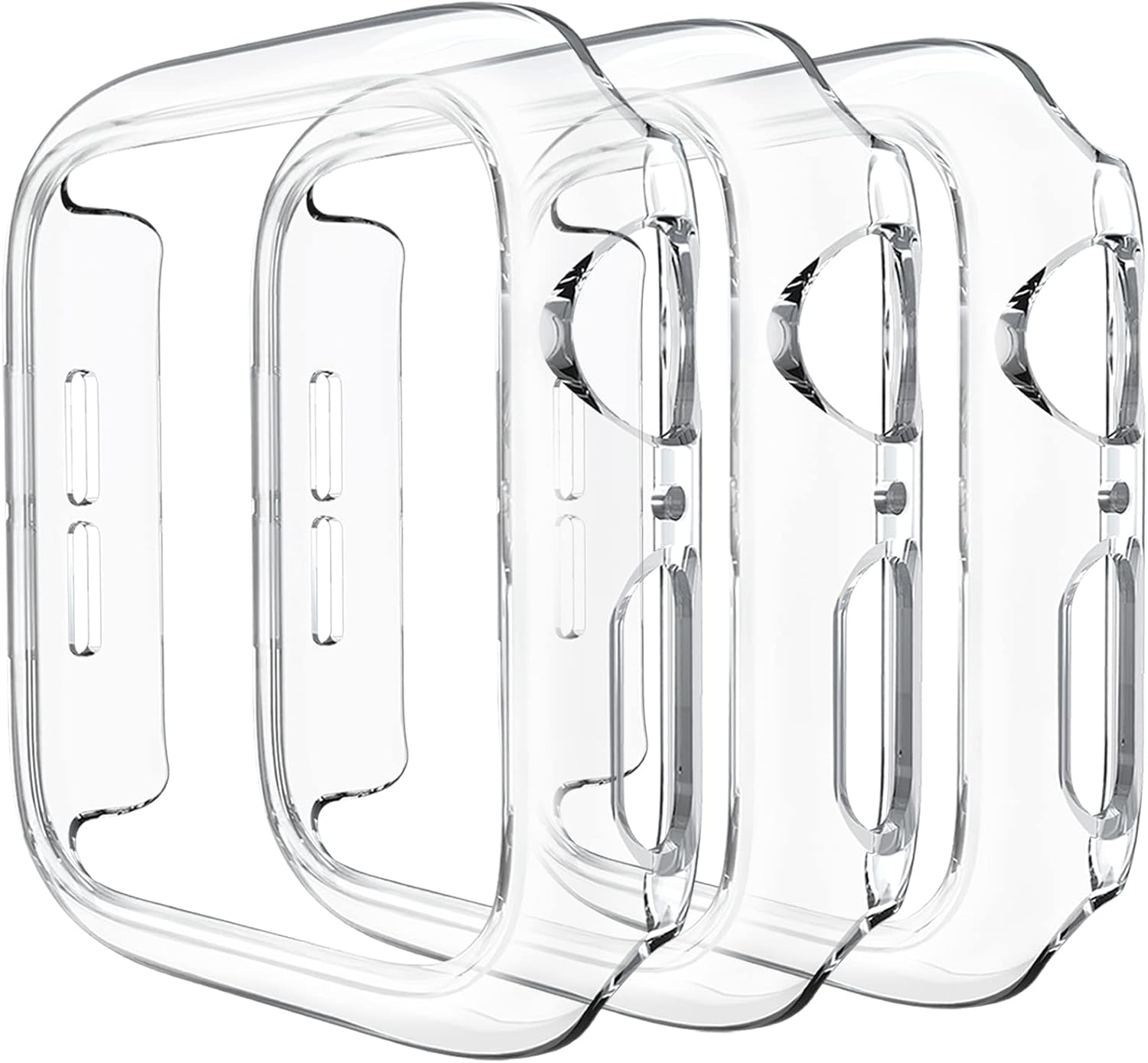 Paquete de 3 fundas compatibles con Apple Watch de 1.575 pulgadas Series 6, Series 5 Series 4 y SE, carcasa rígida de policarbonato protector sin