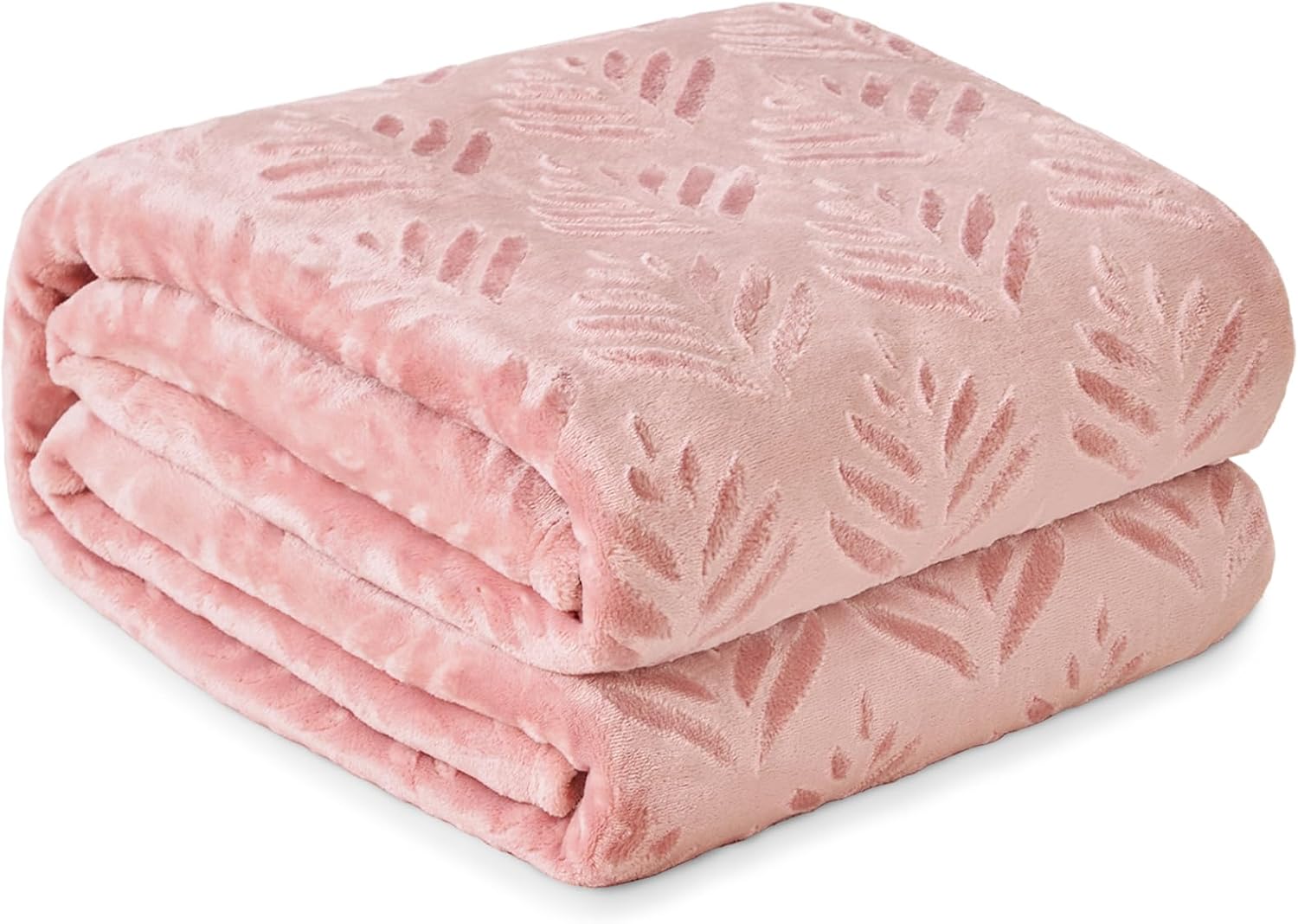Exclusivo Mezcla Manta de forro polar para sofá, mantas súper suaves y acogedoras para todas las estaciones, patrón de hojas, felpa ligera, color