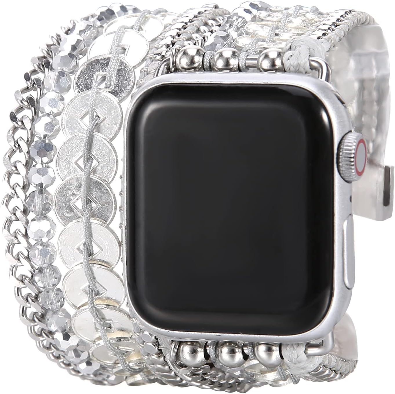 BOKIIWAY Pulsera de reloj bohemia compatible con Apple Watch Series 87654321SE  Correa de reloj bohemia para mujer  Correa de reloj de cuero