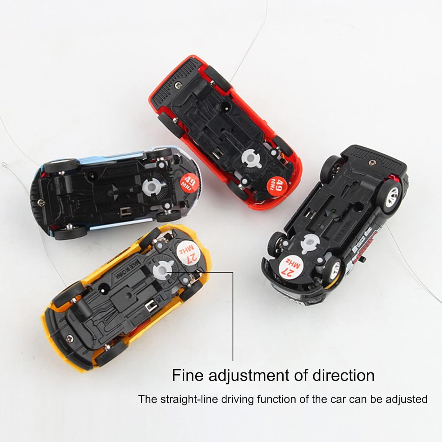 1 juego de autos a control remoto con barricadas de carreteras, mini latas de control remoto, diseño creativo de simulación de carreras de juguete
