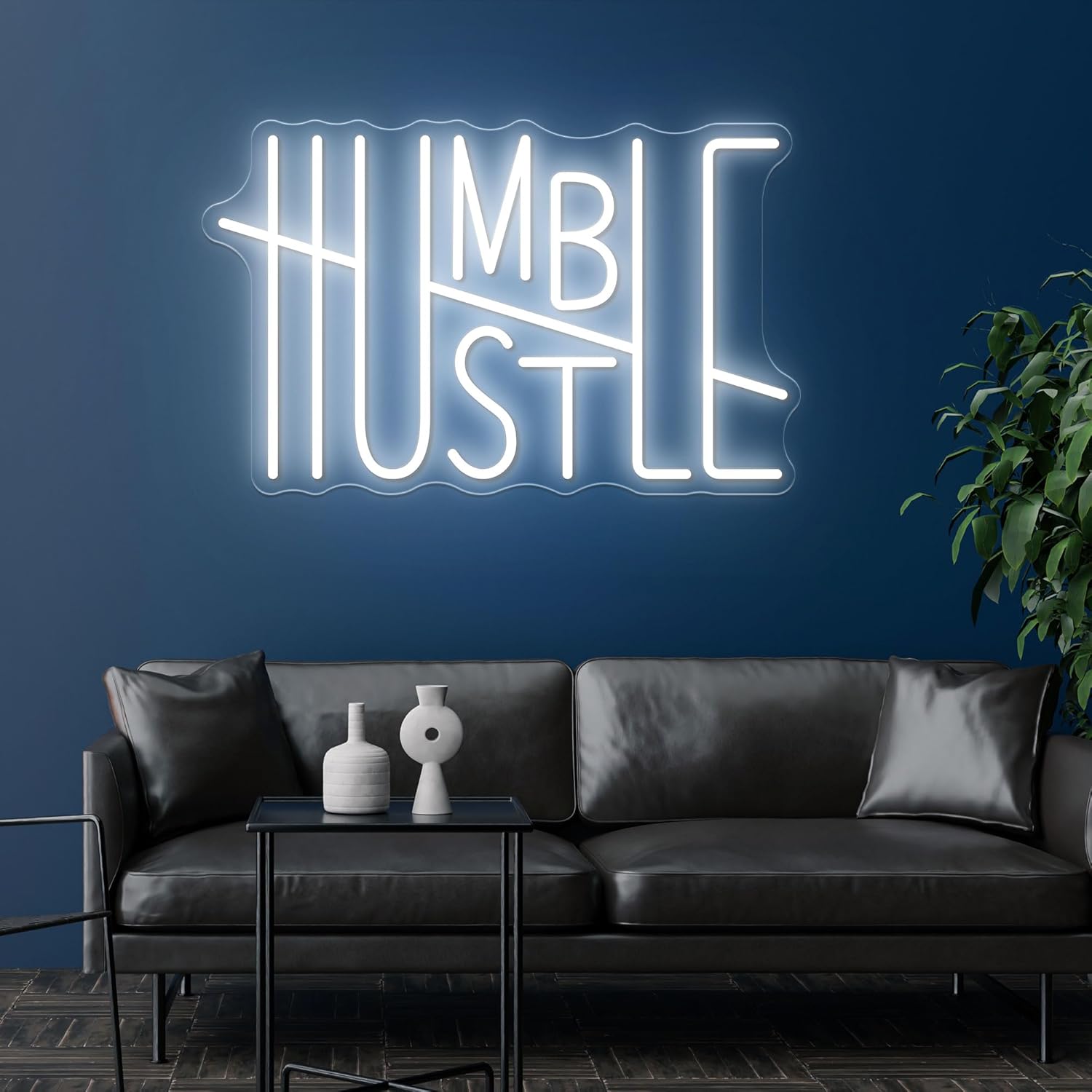 HUSTLE – Letrero de neón con palabras para decoración de pared, letrero de luz LED de neón alimentado por USB, decoración de habitación para niños,