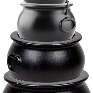 PMU Caldero de Halloween  Paquete múltiple de 4 piezas surtido de plástico para dulces para niños  Recuerdos y suministros de fiesta de Halloween PMU Caldero de Halloween  Paquete múltiple de 4 piezas surtido de plástico para dulces para niños  Recuerdos y suministros de fiesta de Halloween