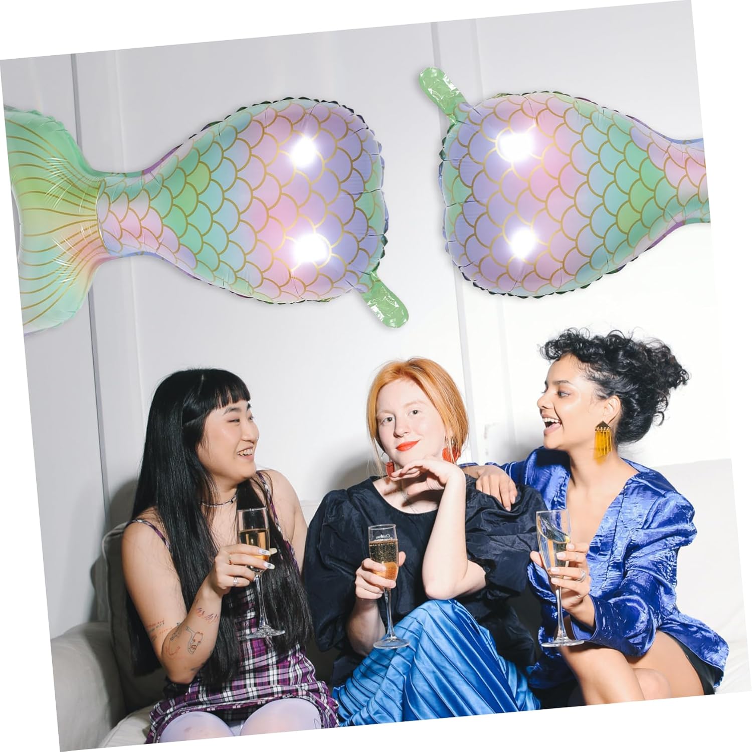 Abaodam 8 Pcs Foil Balloons Baby Balloon Mermaid Party Balloon Film Party Balloon Ocean Decor Fishtail Balloon Lovely Balloon Fishtail Aluminium