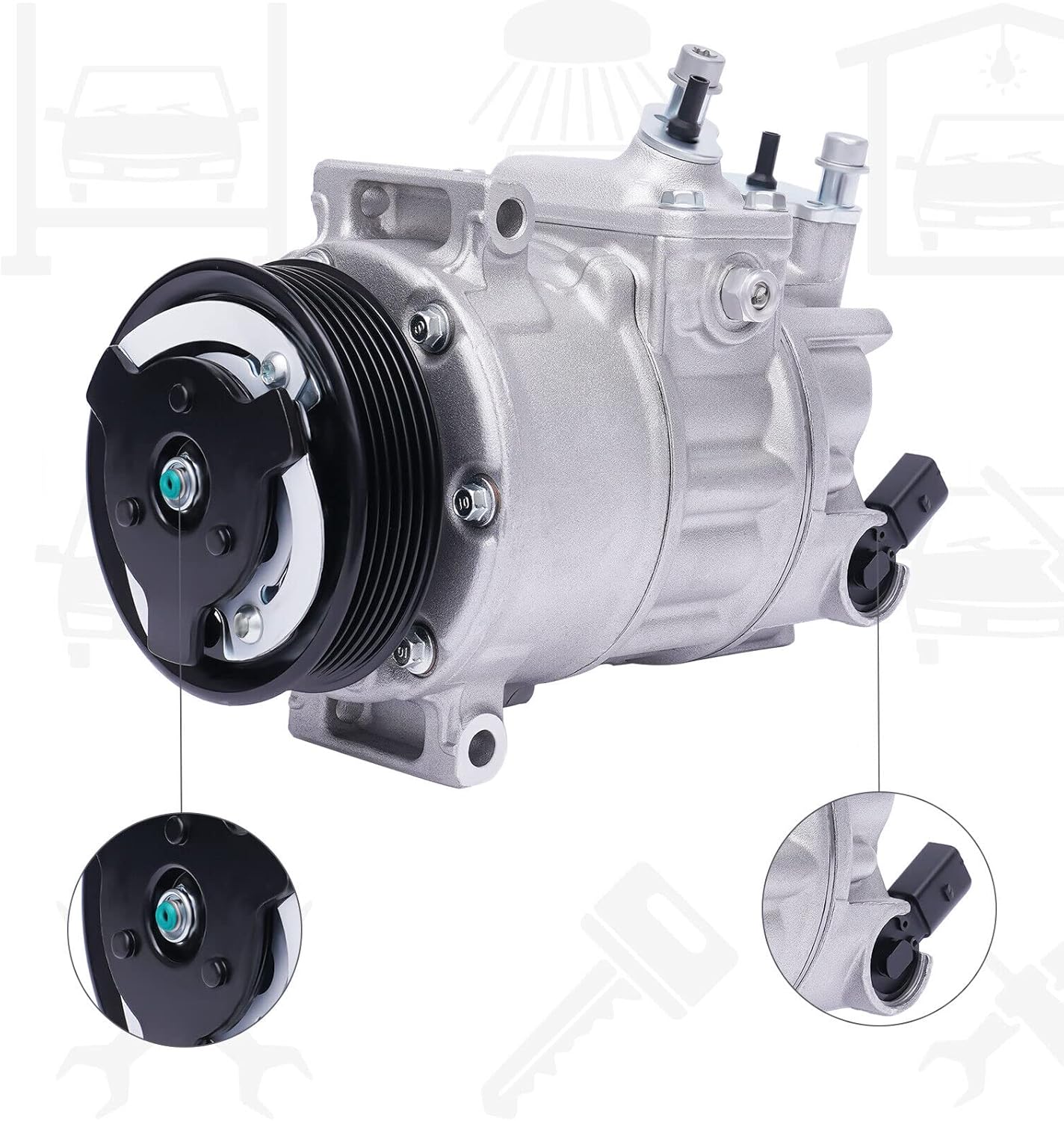 RustyVioum Compresor de AC apto para Audi A3 Volkswagen para Beetle CC Golf GTI para Jetta Passat 2006-2013 60-02038NA 1K0 820 803 1K0 820 808 1K0