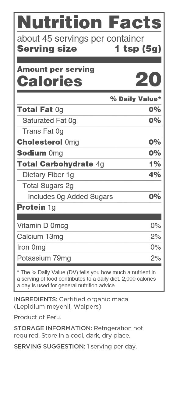 Navitas Organics Maca en polvo, bolsa de 8 onzas. Orgánico, sin OMG, secado a baja temperatura, sin gluten