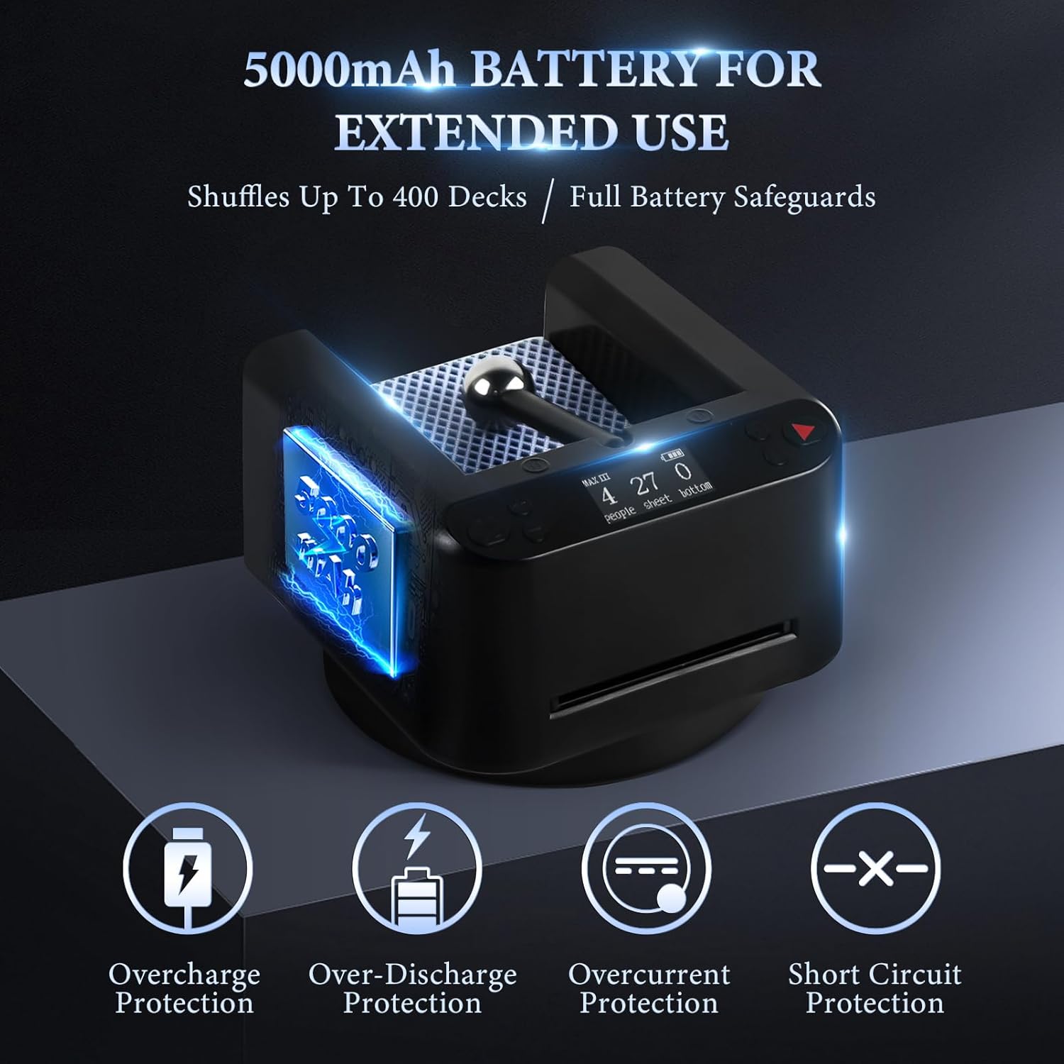 CARDSPIN Distribuidor automático de cartas, 360 giratorio 2 barajas máquina de distribuidor de cartas de póquer automático, rápido, preciso y