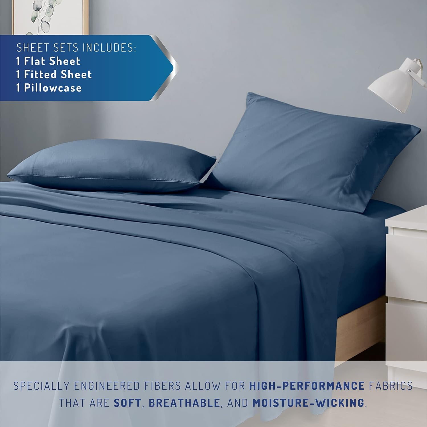 Degrees of Comfort Coolmax – Juego de sábanas refrescantes para cama de tamaño individual, absorben la humedad para sudores nocturnos, la mejor