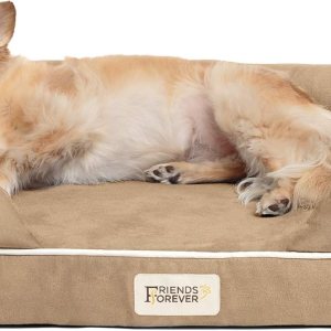 Friends Forever Cama para perros pequeños, sofá ortopédico para perros, colchón de espuma viscoelástica, sofá cama calmante para perros, almohada Friends Forever Cama para perros pequeños, sofá ortopédico para perros, colchón de espuma viscoelástica, sofá cama calmante para perros, almohada