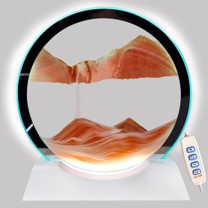 Arte de arena movimiento líquido con base de madera blanca clara, arte de arena en movimiento, flujo de vidrio redondo, pintura de arena, 3 colores Arte de arena movimiento líquido con base de madera blanca clara, arte de arena en movimiento, flujo de vidrio redondo, pintura de arena, 3 colores