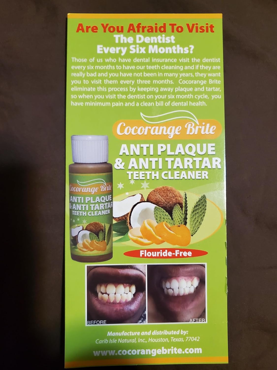 Cocorange Brite – Limpiador de dientes antiplaca y antisarro, elimina la placa en días y elimina el sarro de casa (miel adicional, 2 onzas líquidas)