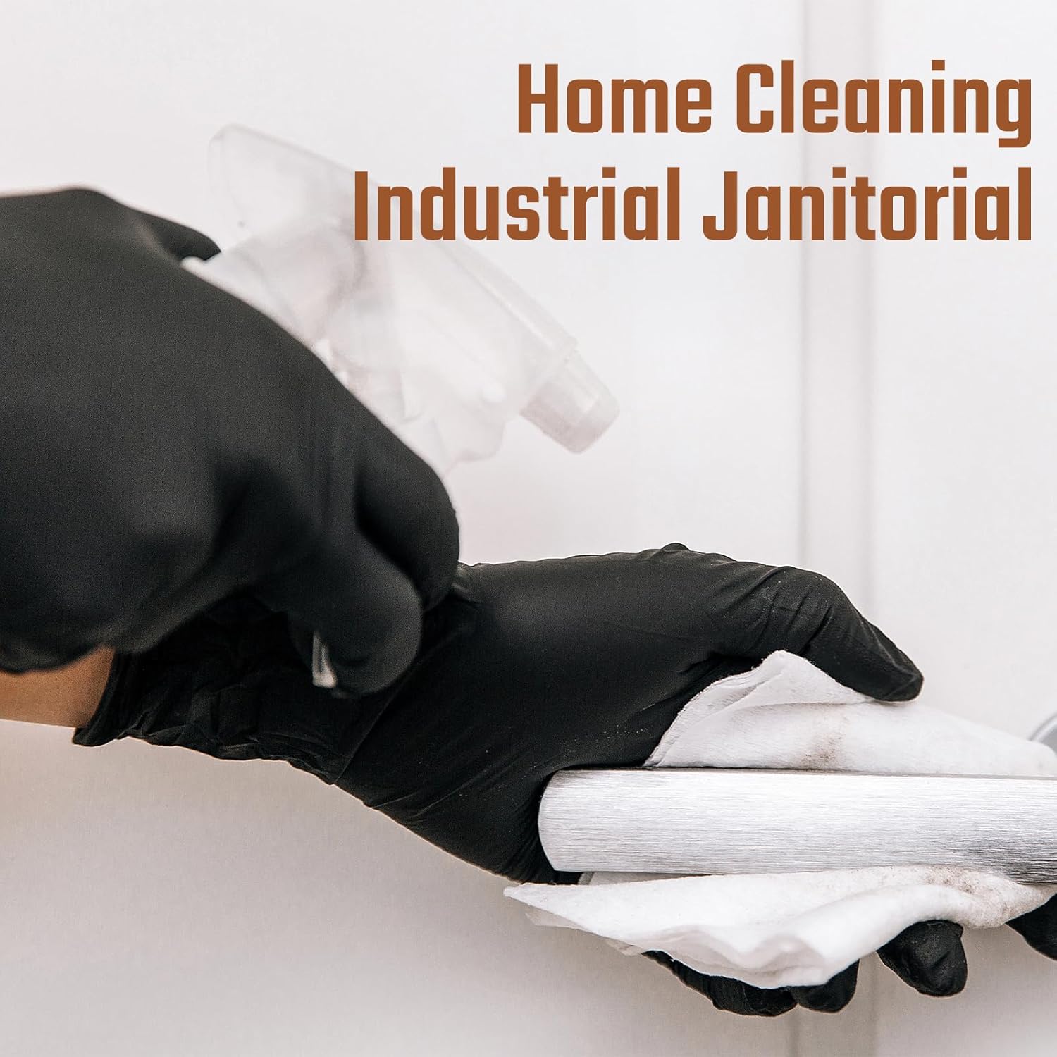 IRON MAMMOTH Nitrile Gloves Disposable Black Cleaning Gloves for Household 100-Count
