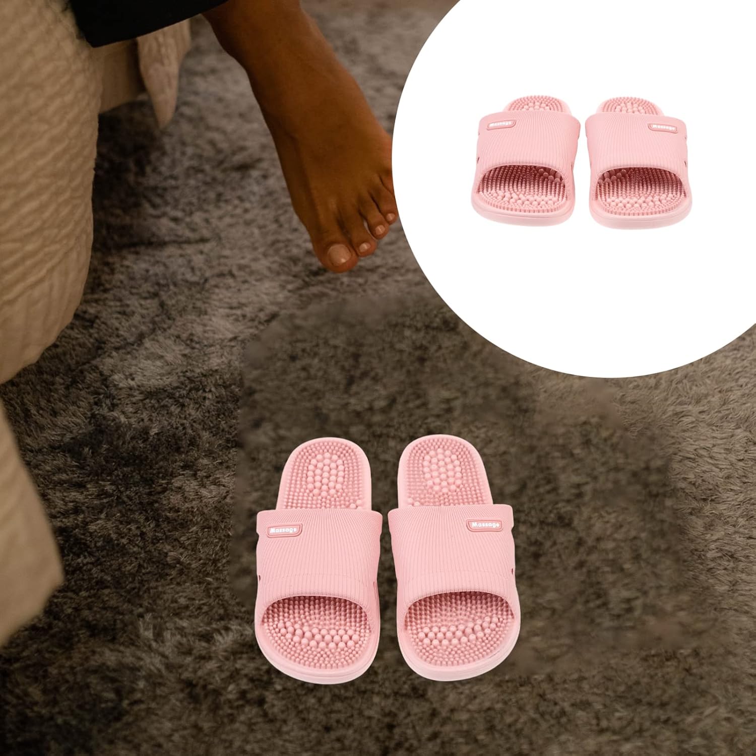 EXCEART 1 par de zapatillas de masaje de pies acupresión pie punta abierta reflexología sandalias para mujer sandalias para hombre sandalias de