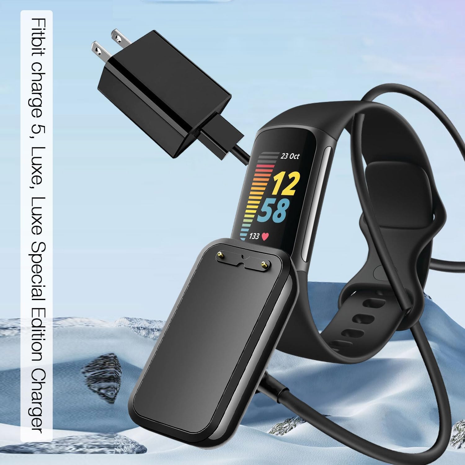 Cargador de reloj para Fitbit Charge 6Charge 5, cable de carga Fitbit Luxe de repuesto, Fitbit Luxe Edición Especial Smartwatch Base de carga,