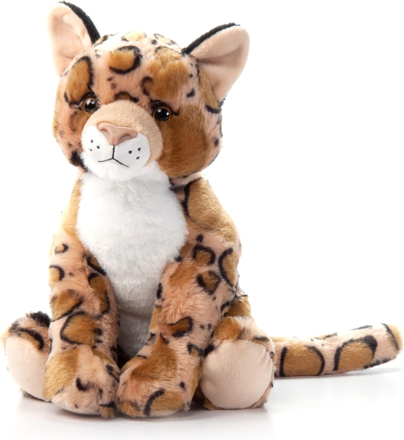 The Petting Zoo Peluche de leopardo nublado, regalos para niños, animales asiáticos Wild Onez, juguete de peluche de leopardo de 12 pulgadas