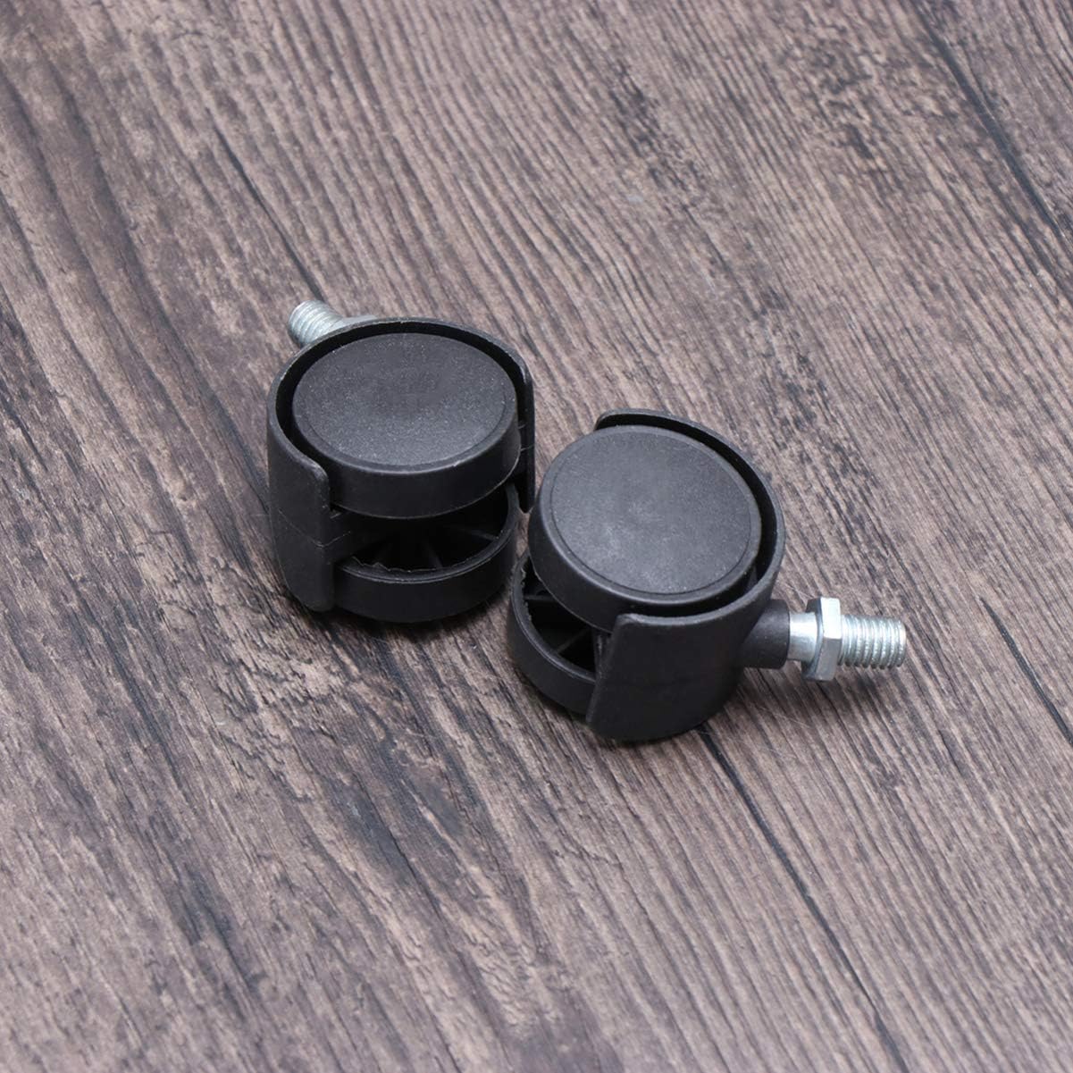 2 piezas de rueda giratoria universal de base cuadrada rueda delantera rueda de repuesto para muebles cochecito (negro)