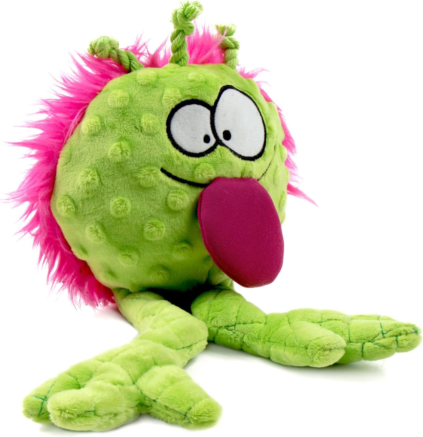 goDog PlayClean Germs – Juguete chirriante de peluche para perros con aceites esenciales que eliminan el olor, tecnología Chew Guard, lima, pequeño