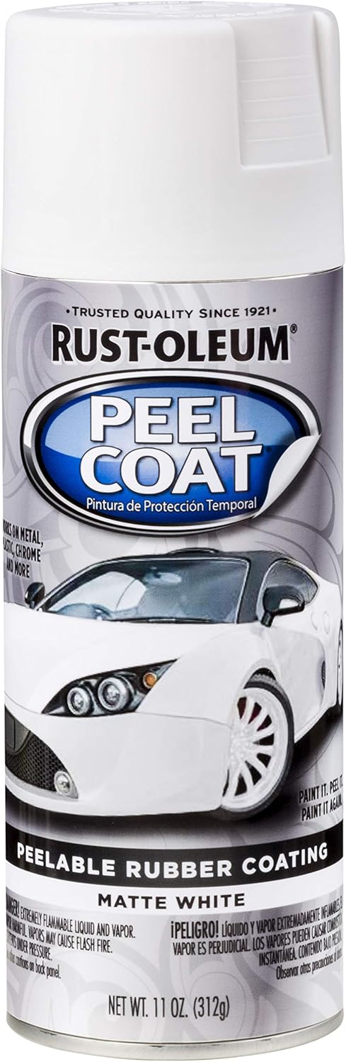 Rust-Oleum 318347 – Revestimiento en aerosol para automóvil, 11 onzas, blanco mate (paquete de 1)