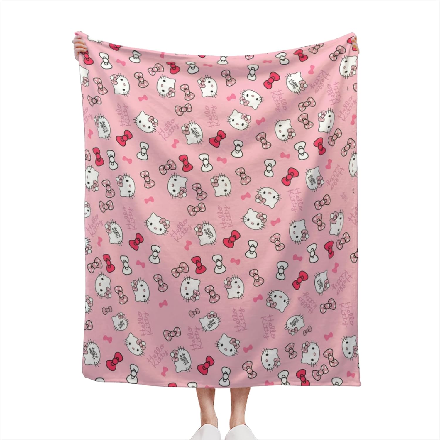 Manta de franela ultra suave con diseño de gatitos de caricaturas, manta de decoración de ropa de cama kawaii, manta para sofá (80 x 60 pulgadas,