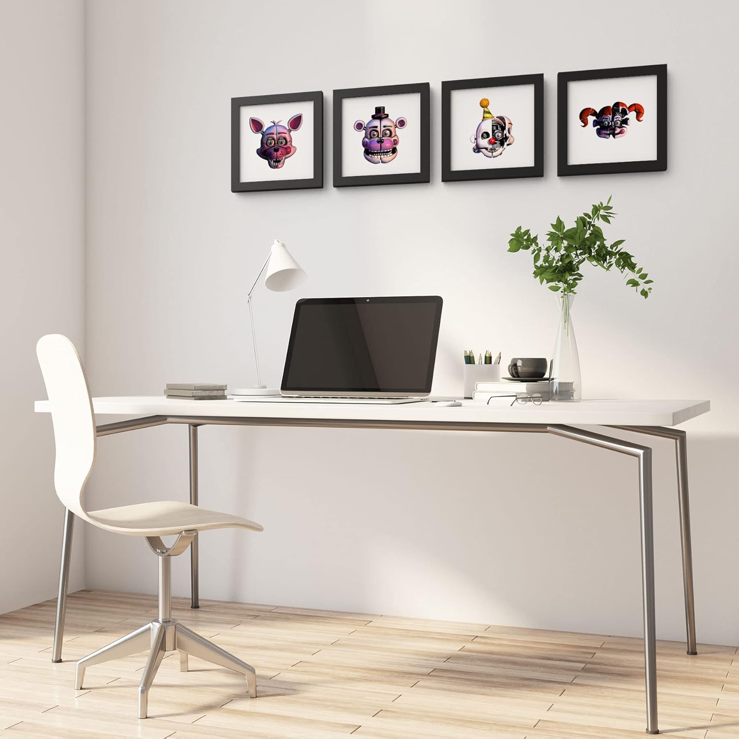 Trends International Gallery Pops Five Nights at Freddy’s – Póster de pared de Bonnie Plushie, 12 x 12 pulgadas, versión enmarcada en negro