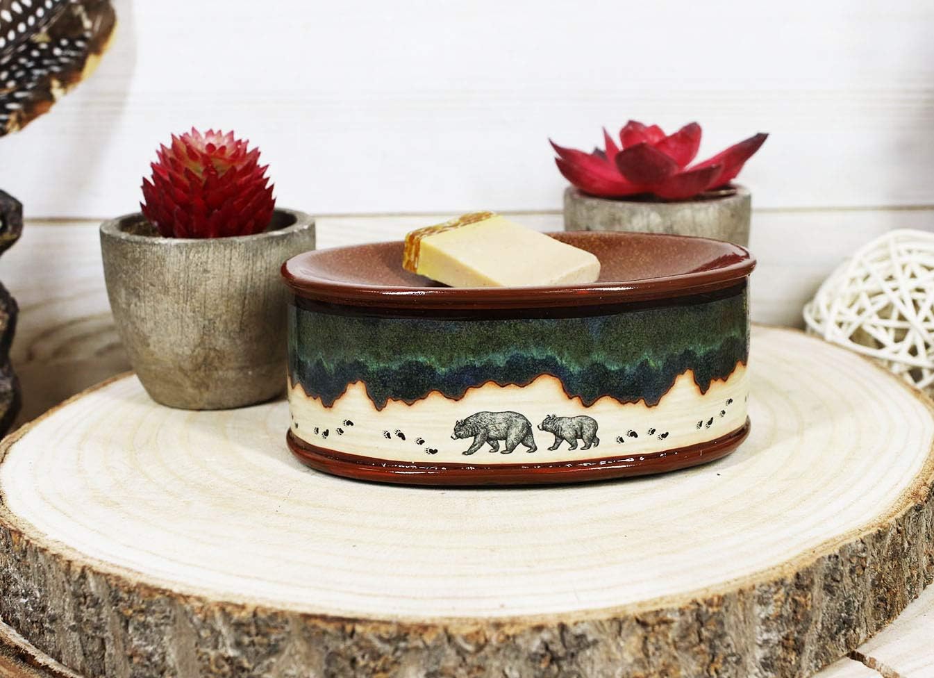 Ebros – Oso de bosque rústico para madre y cachorro, decoración occidental, accesorios decorativos occidentales para cabaña, casa de campo, casa de