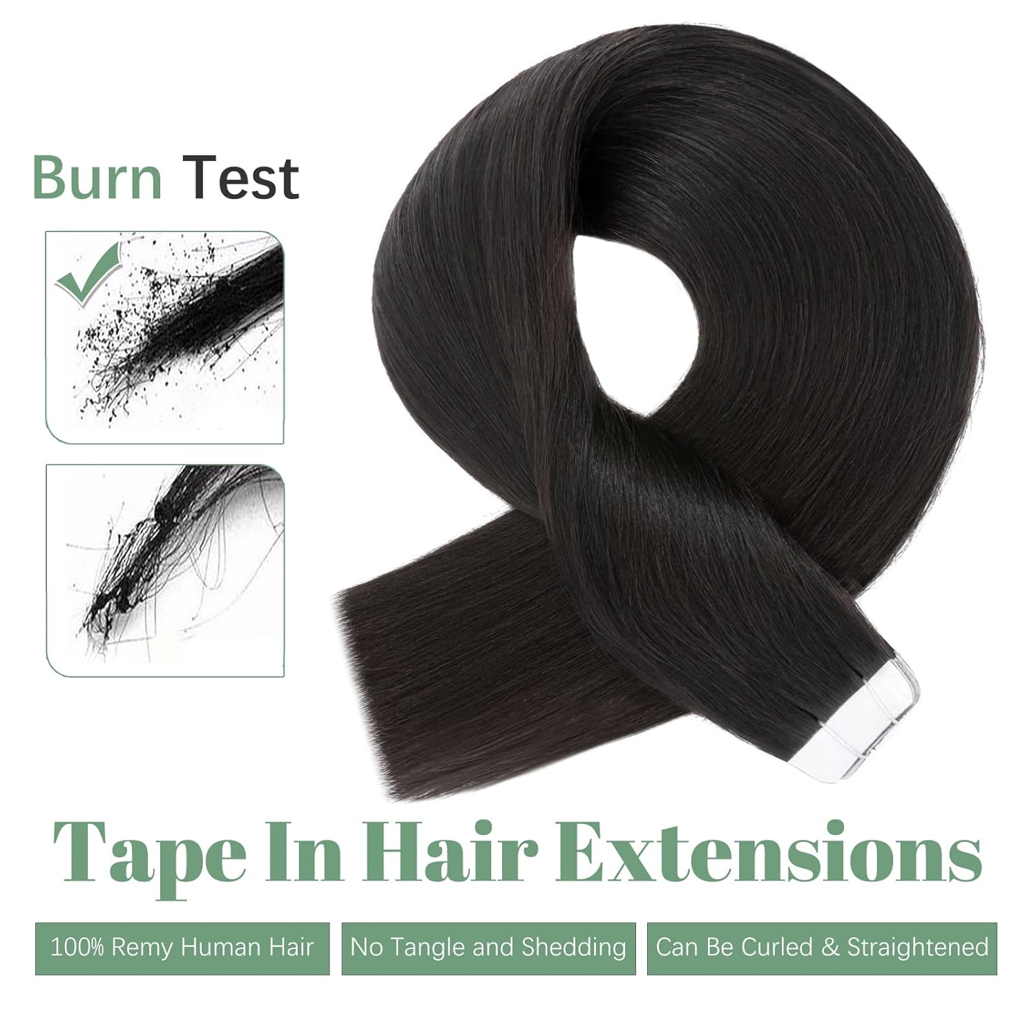SEGO Extensiones de cabello humano con cinta, 20 unidades, 1.76 ozpaquete, extensiones de cabello humano Remy, lacio, sin costuras, para mujeres,