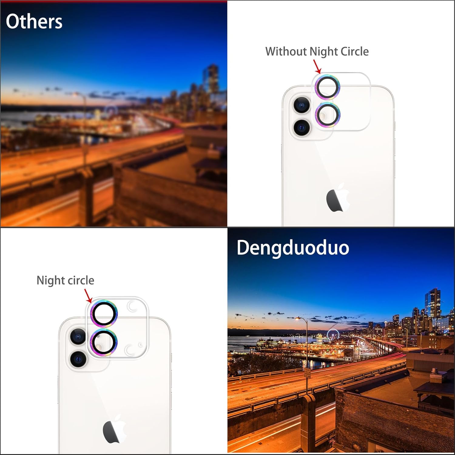 Paquete de 3 protector de lente de cámara de vidrio templado para iPhone 12 de 6.1 pulgadas, Ultra HD, dureza 9H, antiarañazos, compatible con