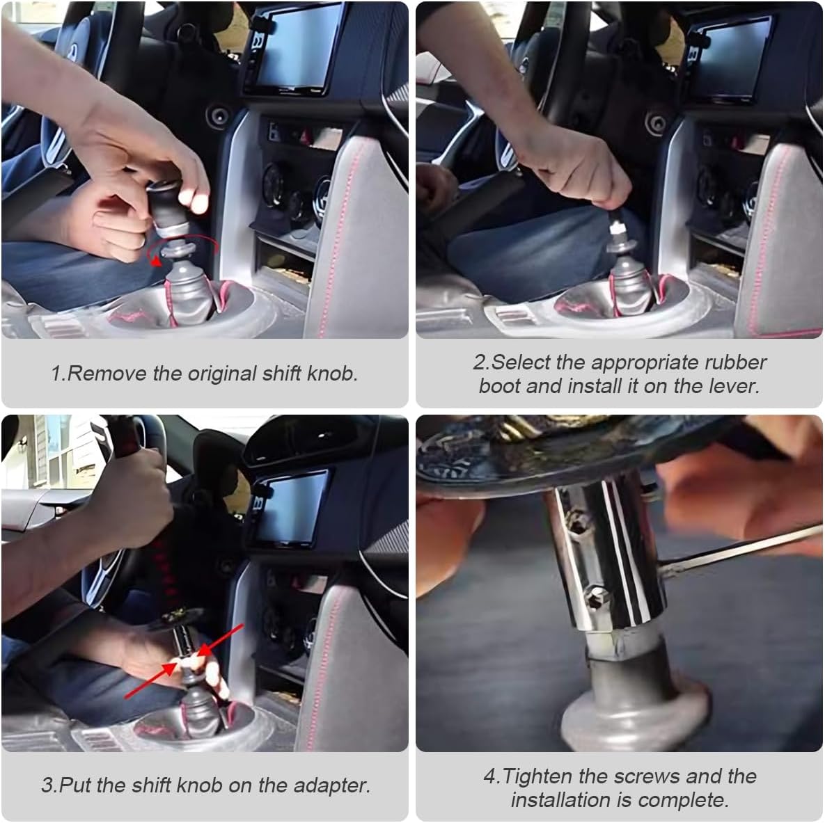 zipelo Samurai – Pomo de palanca de cambios corta de 6 pulgadas con 4 adaptadores, palanca de cambios Samurai para transmisión manual, la mayoría de