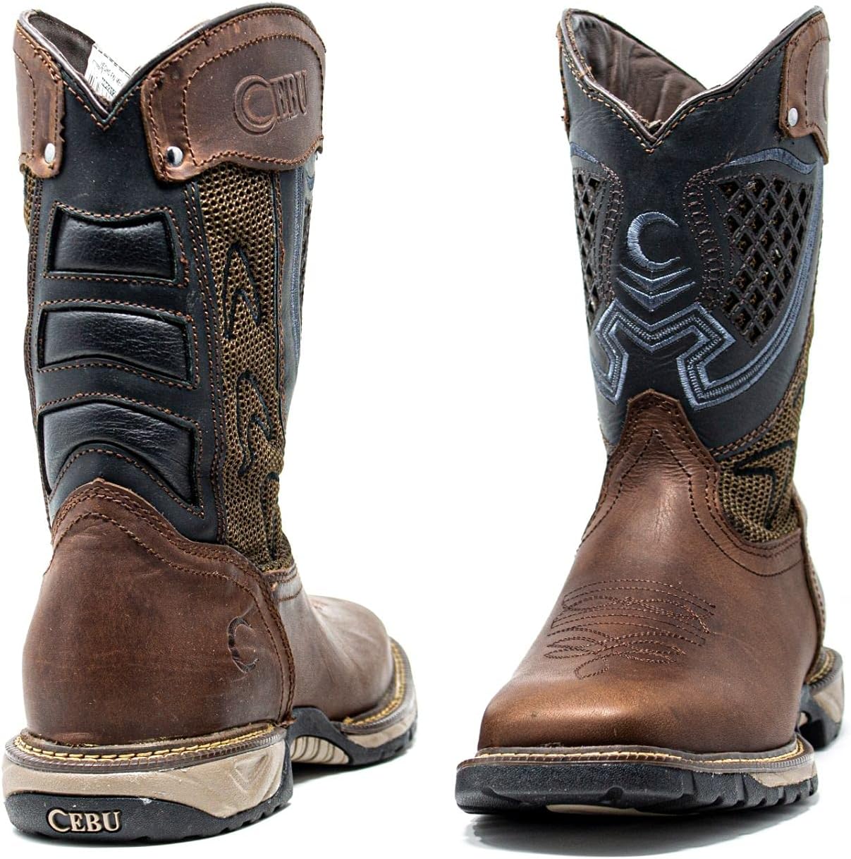 CEBU Botas vaqueras Thunder Western para hombre – Punta cuadrada