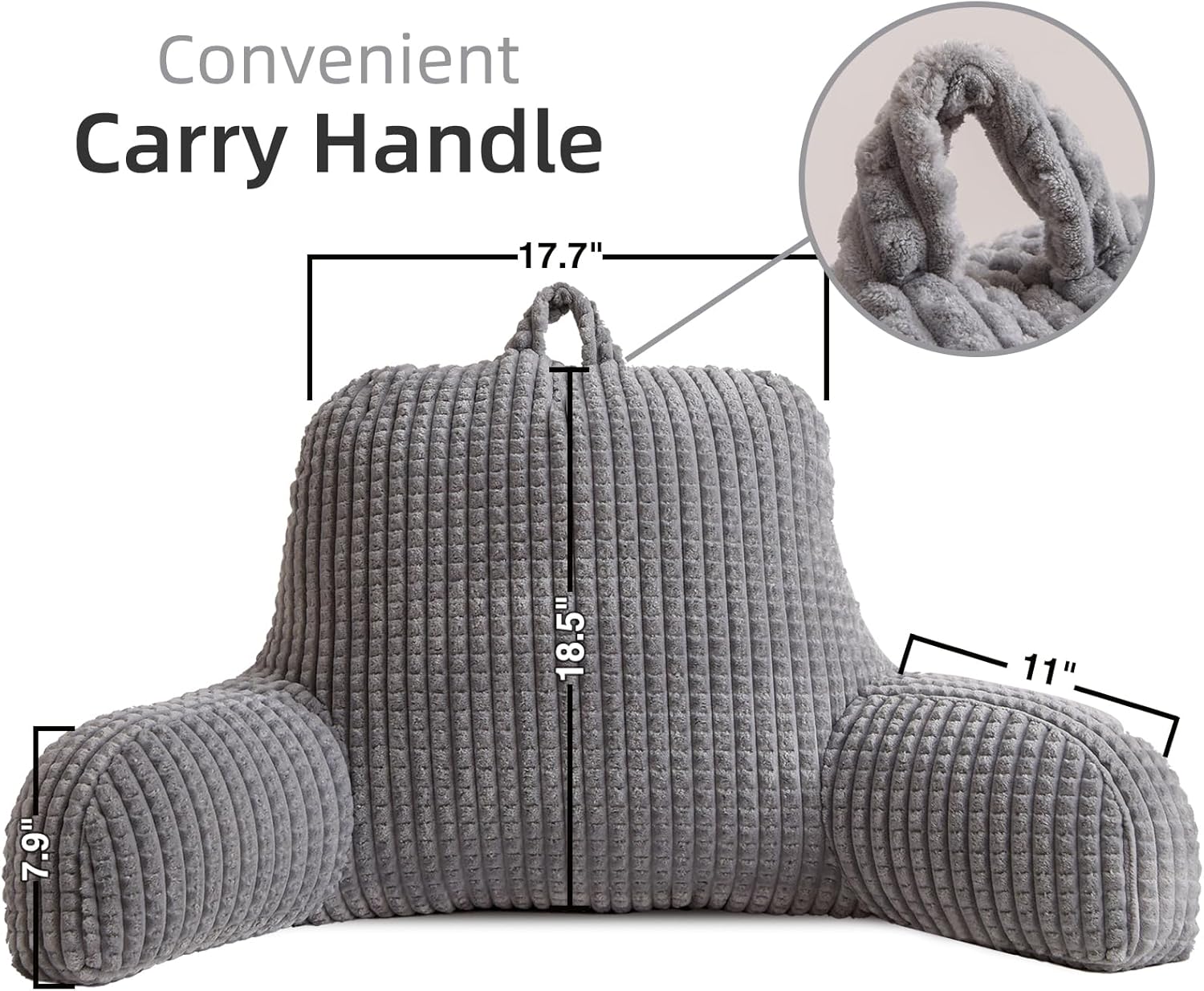 A Nice Night Almohada de lectura para cama de cuña grande para adultos y niños, respaldo con brazos para sentarse en la camasofá para descansar en