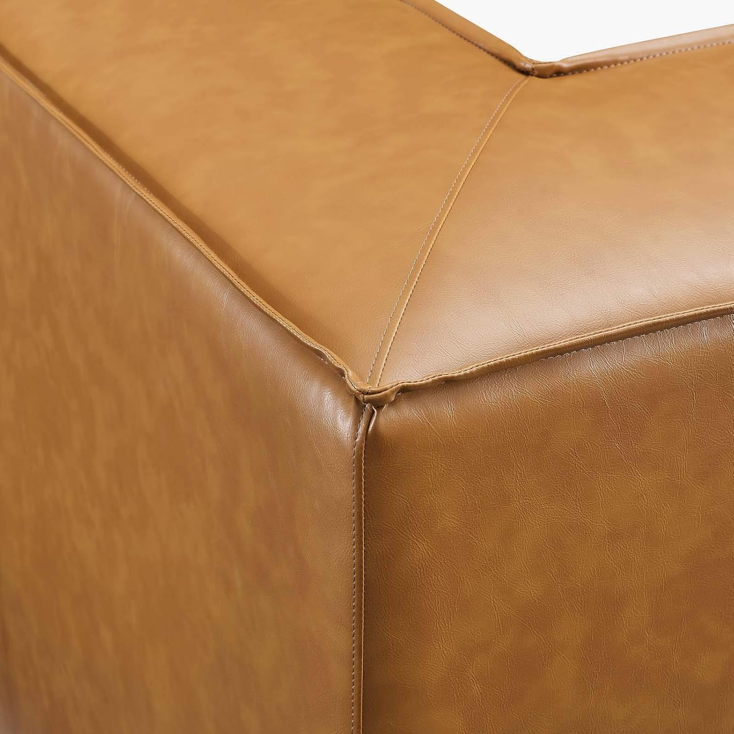Modway Restore – Sofá modular de cuero vegano, 40.5 x 40.5 x 28, marrón