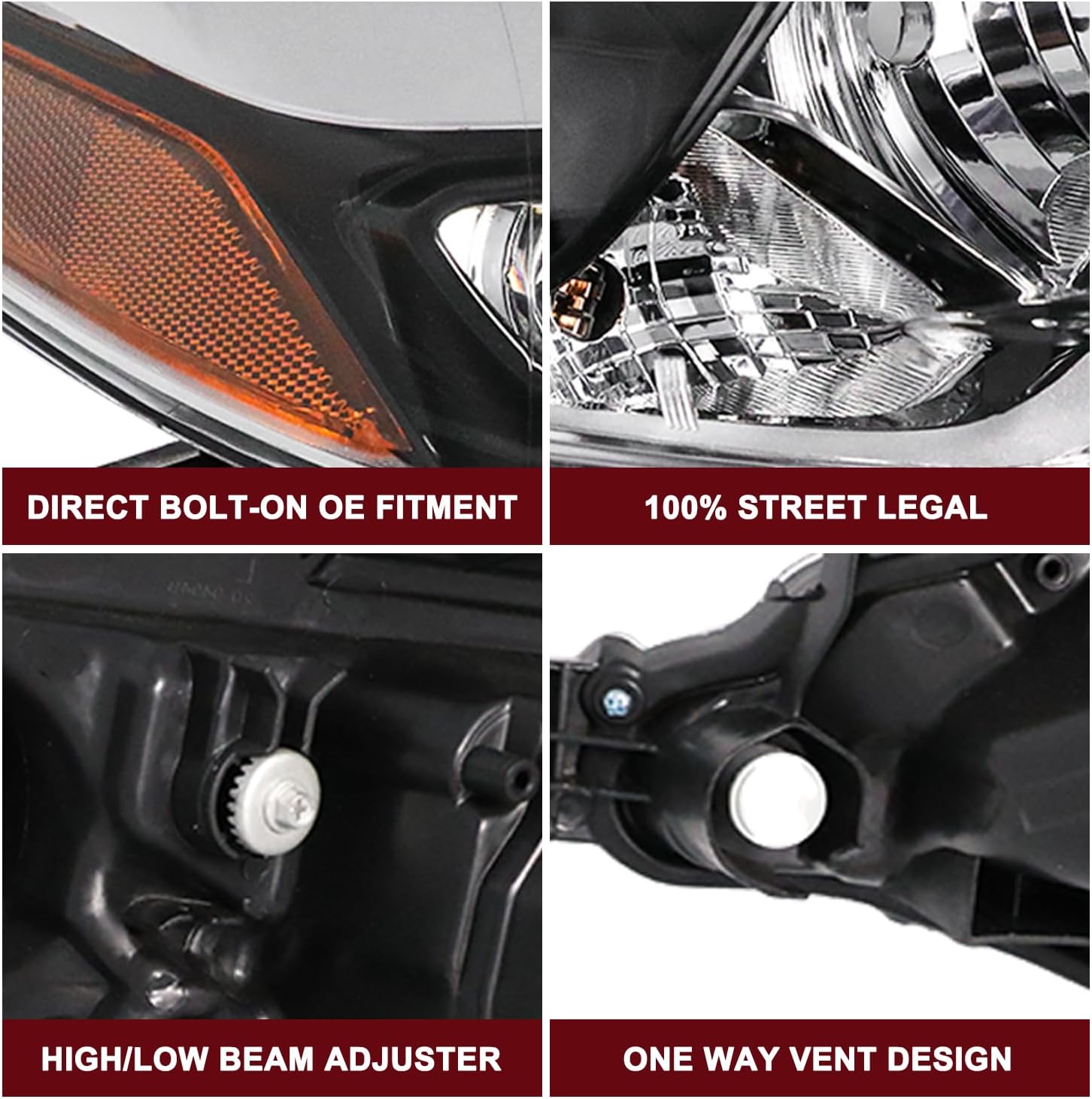JSBOYAT Repuesto de montaje de faros delanteros para Toyota Corolla BaseCECLE EcoLELS PlusSEdición especial Sedan 4 puertas LED lado del conductor y