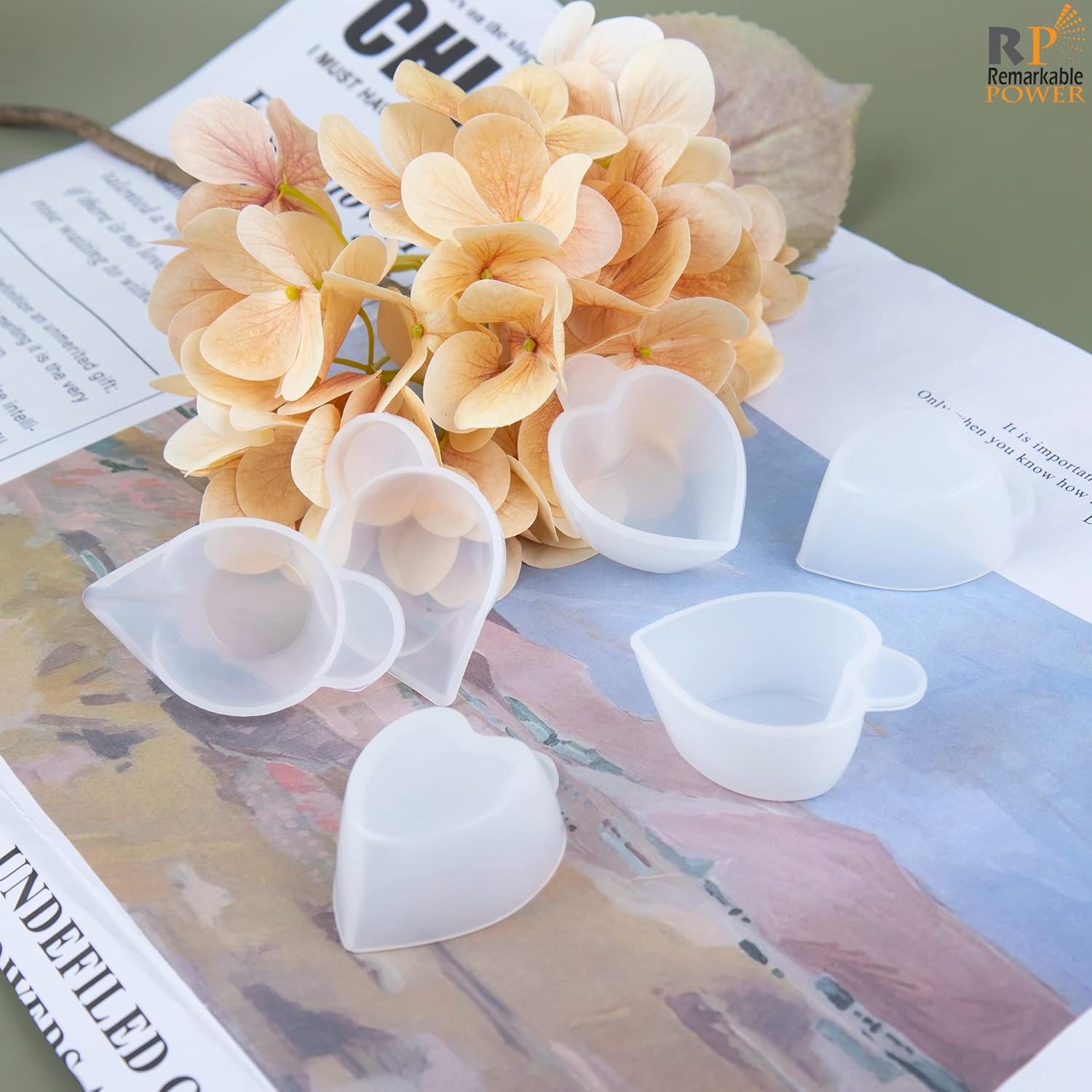 RP Remarkable Power, Paquete de 20 dispensadores de tazas de silicona para tazas medidoras pequeñas, cuencos para mezclar para manualidades de