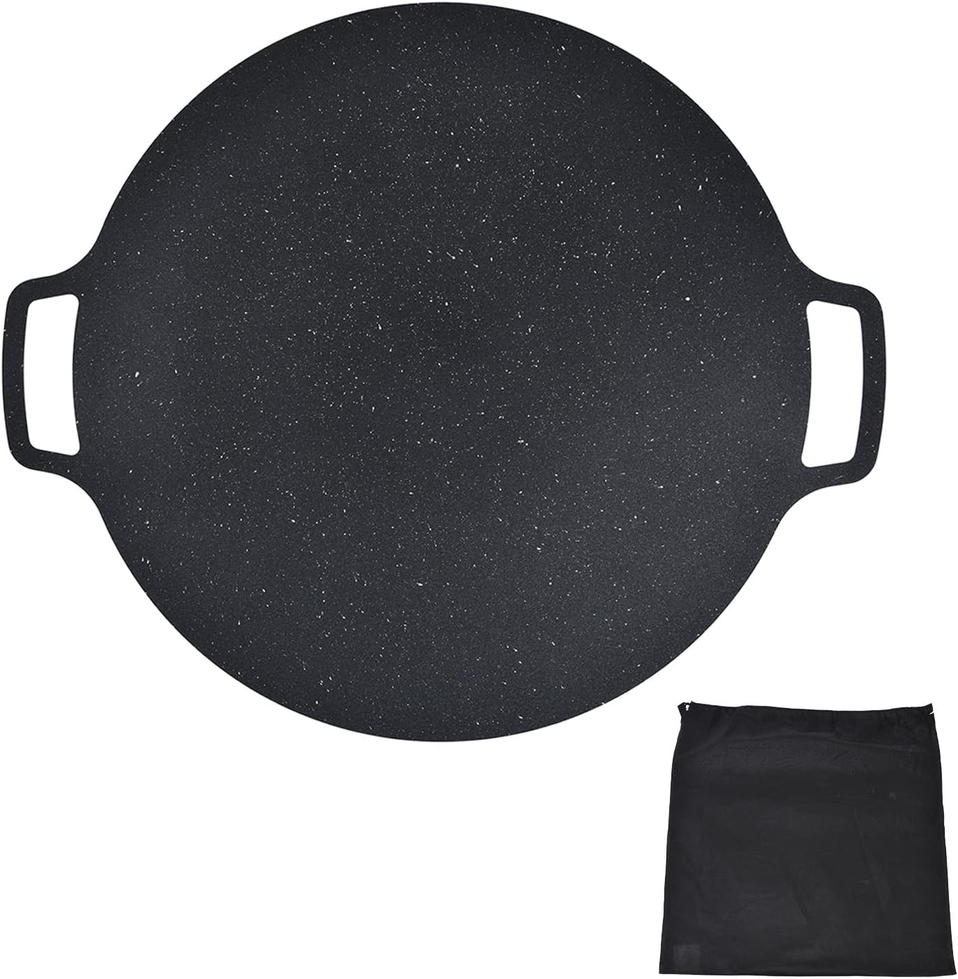 TOPINCN Sartén para barbacoa, sartén coreana para barbacoa, bandeja redonda antiadherente de hierro fundido para panqueques de cerdo al aire libre