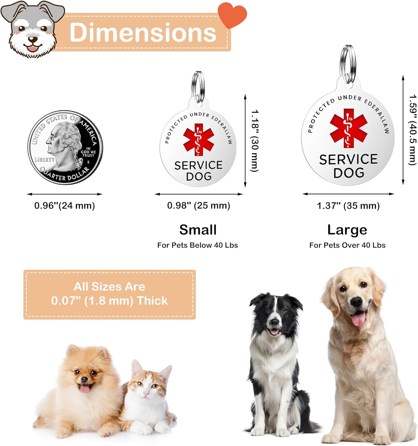 Placa para perro de servicio, etiquetas de perro GISUERY grabadas para mascotas con 4 líneas personalizadas, se fija fácilmente al arnés del chaleco