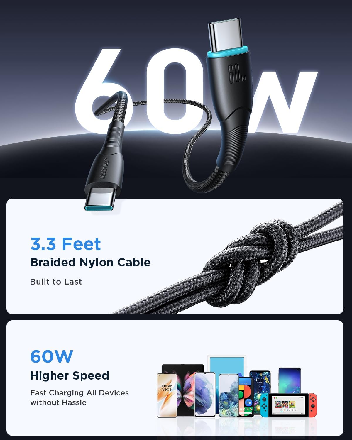Cargador de coche USB C de 60 W, 2 puertos PD30W+QC30W Cargador de teléfono súper rápido para coche, adaptador de encendedor de cigarrillos, con