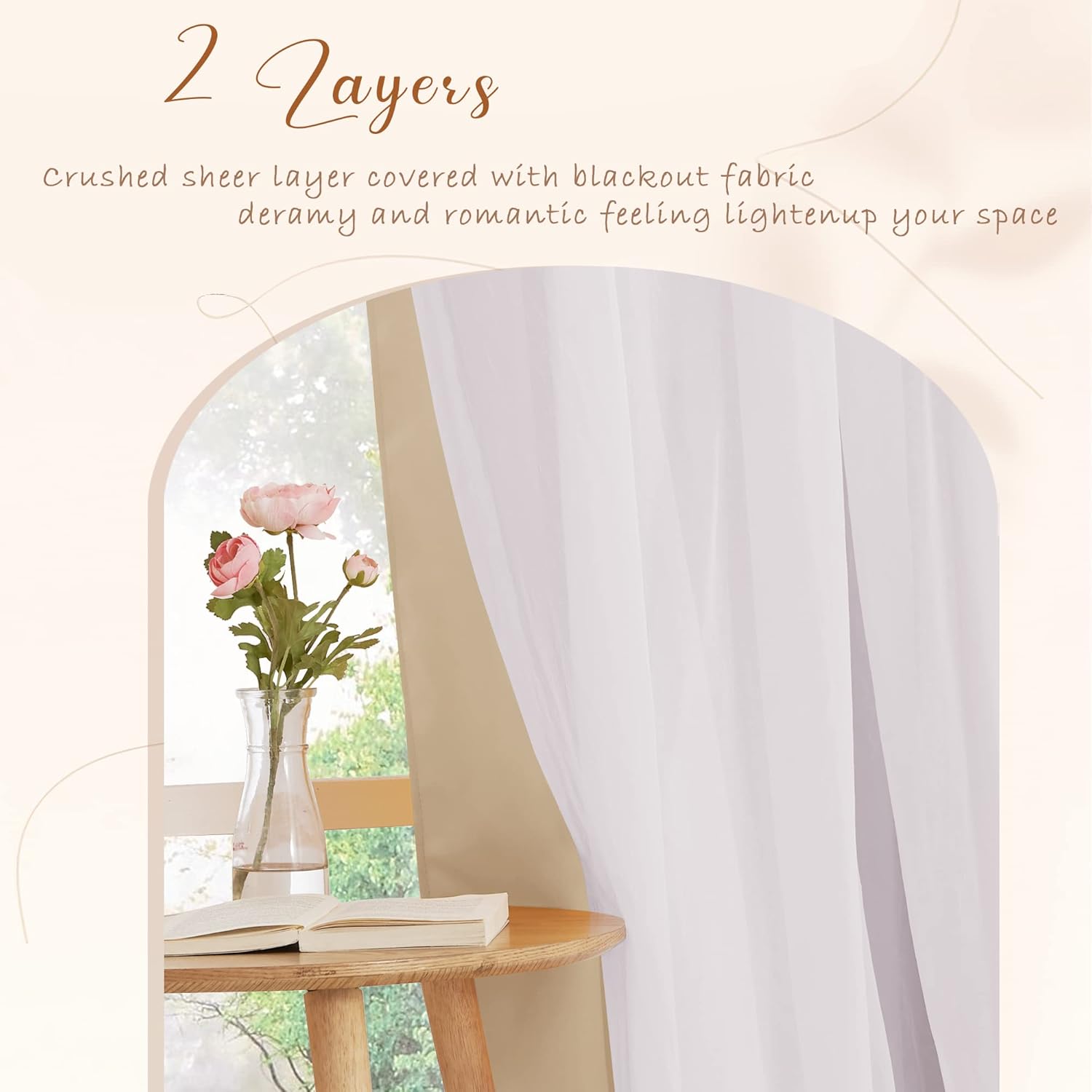 PONY DANCE Cortinas opacas con superposición transparente, mezcla y combina de doble capa, cortinas de oscurecimiento de habitación para dormitorio,