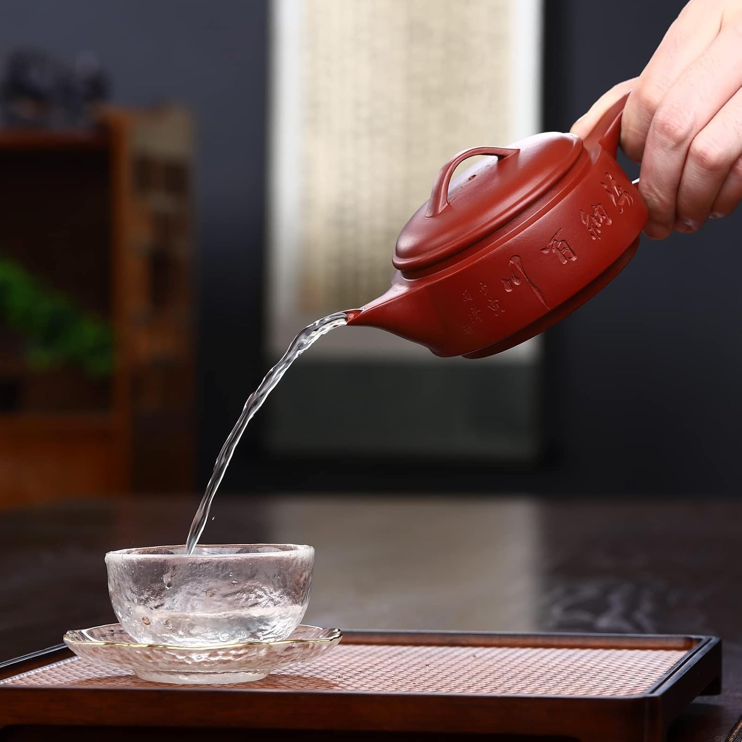 SILINE Zisha – Tetera de 6.9 onzas, tetera china auténtica de arcilla Yixing hecha a mano con filtro, cafetera de té de hojas sueltas Kung Fu