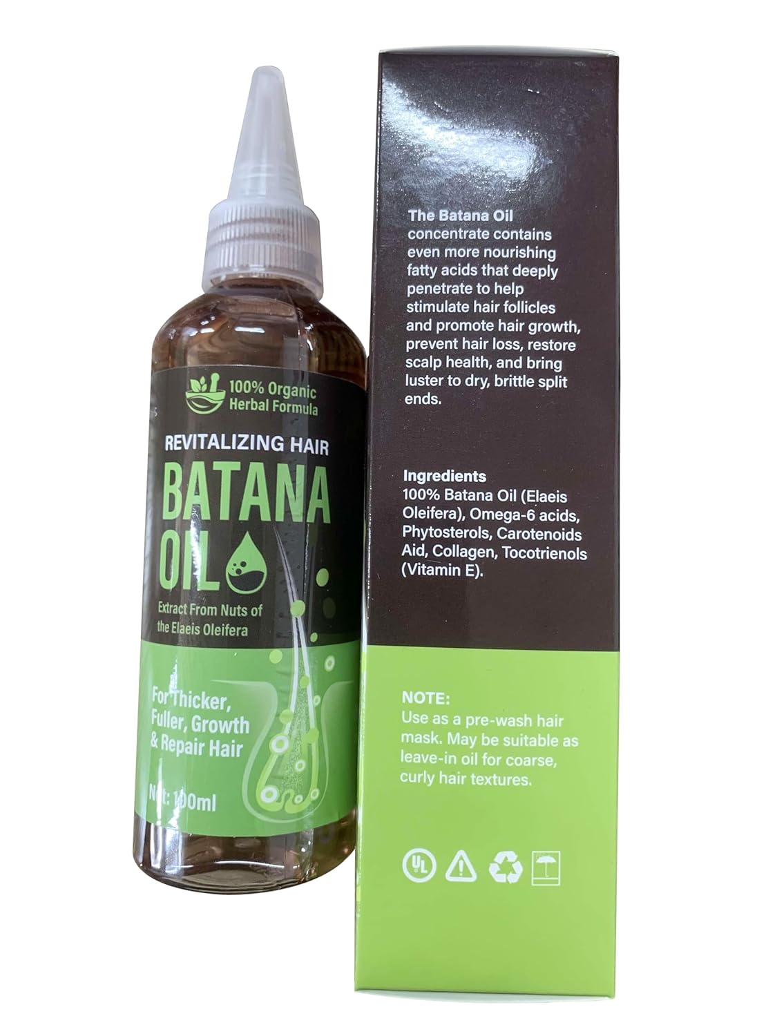 Aceite de batana para el crecimiento del cabello, aceite de batana saludable para mujeres y hombres, aceite para el cabello 100% puro de Honduras,