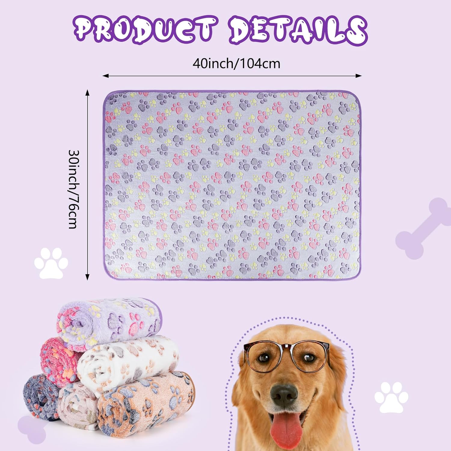 YUEPET Mantas impermeables para perros, paquete de 6 mantas lavables para perros para cama, sofá, protector de forro polar de franela para