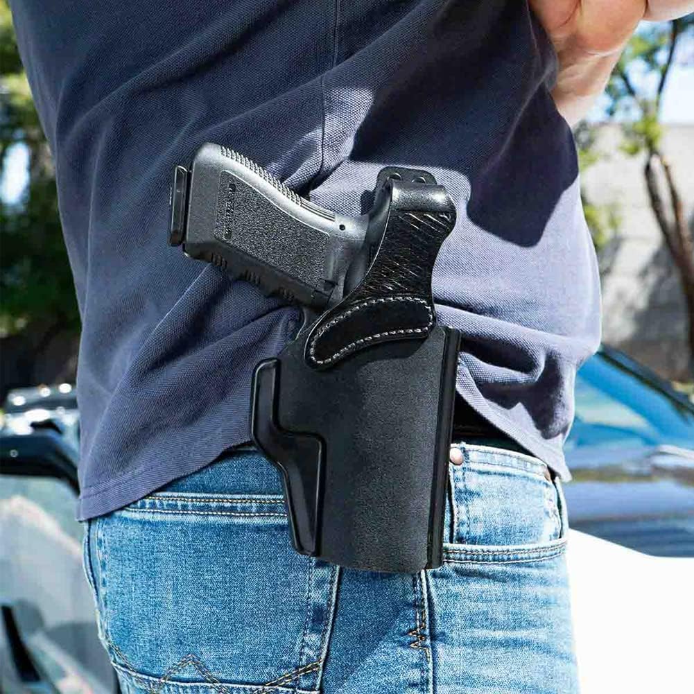 Galco Holsters W2-800RB Wraith 2.0 – Funda para cinturón compatible con Glock 43 consin puntos rojos, mano derecha, acabado negro