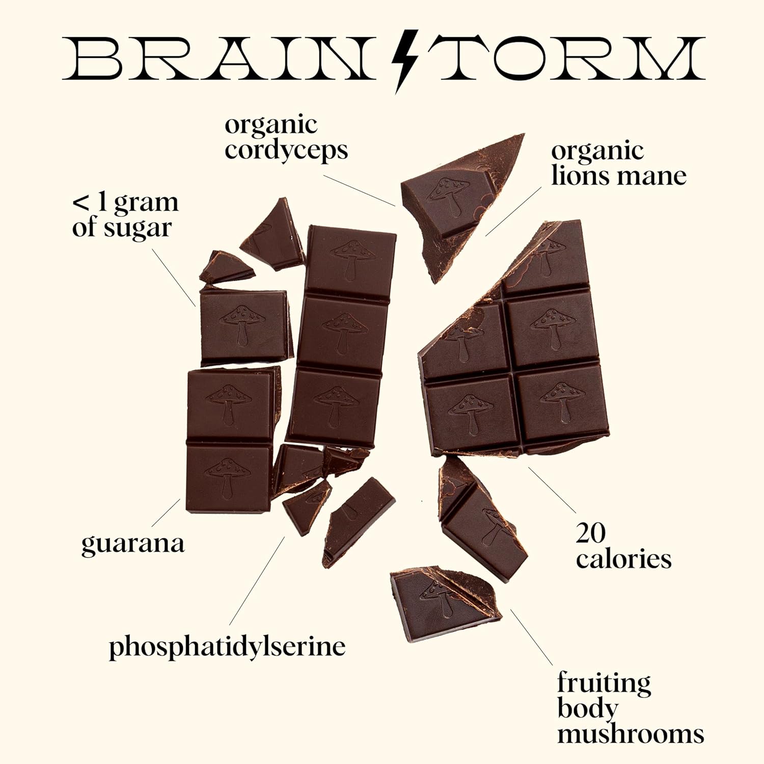 Alice Lluvia de ideas de hongos  Chocolates de hongos  Bocados energéticos para concentración, claridad y función cognitiva  Melena de león, hongos