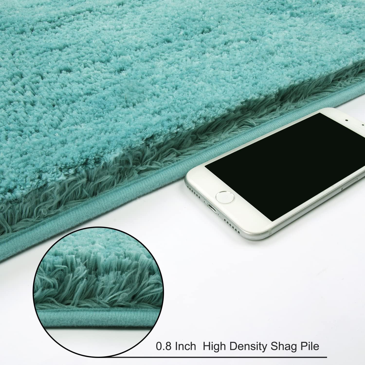 Seavish Alfombra de baño de contorno Aqua de 19.5 x 19.5 pulgadas, alfombra de inodoro en forma de U, suave, cómoda, antideslizante, para piso de