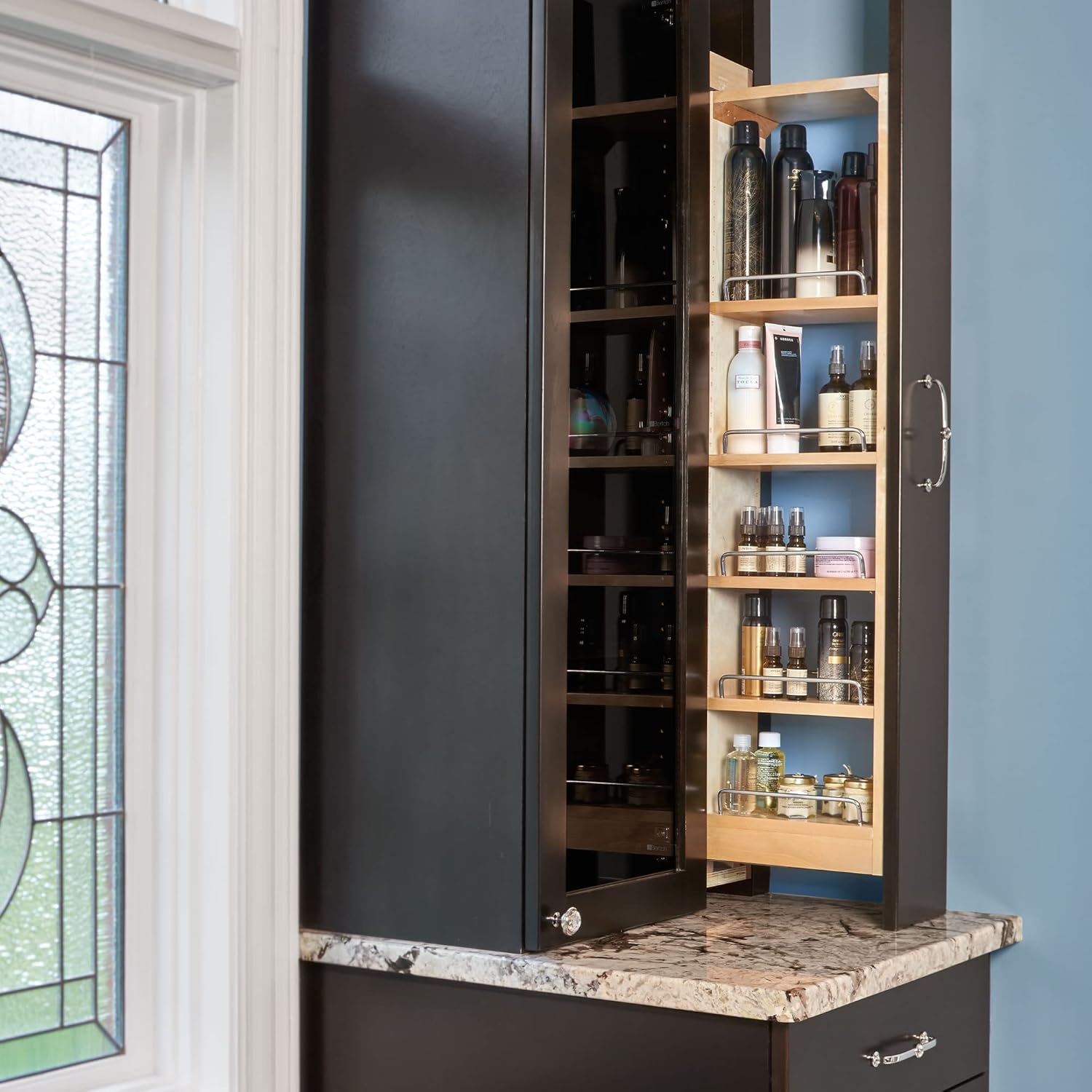 Rev-A-Shelf Organizador de madera extraíble para armario de cocina, almacenamiento de despensa deslizante con cierre suave en varios tamaños, madera