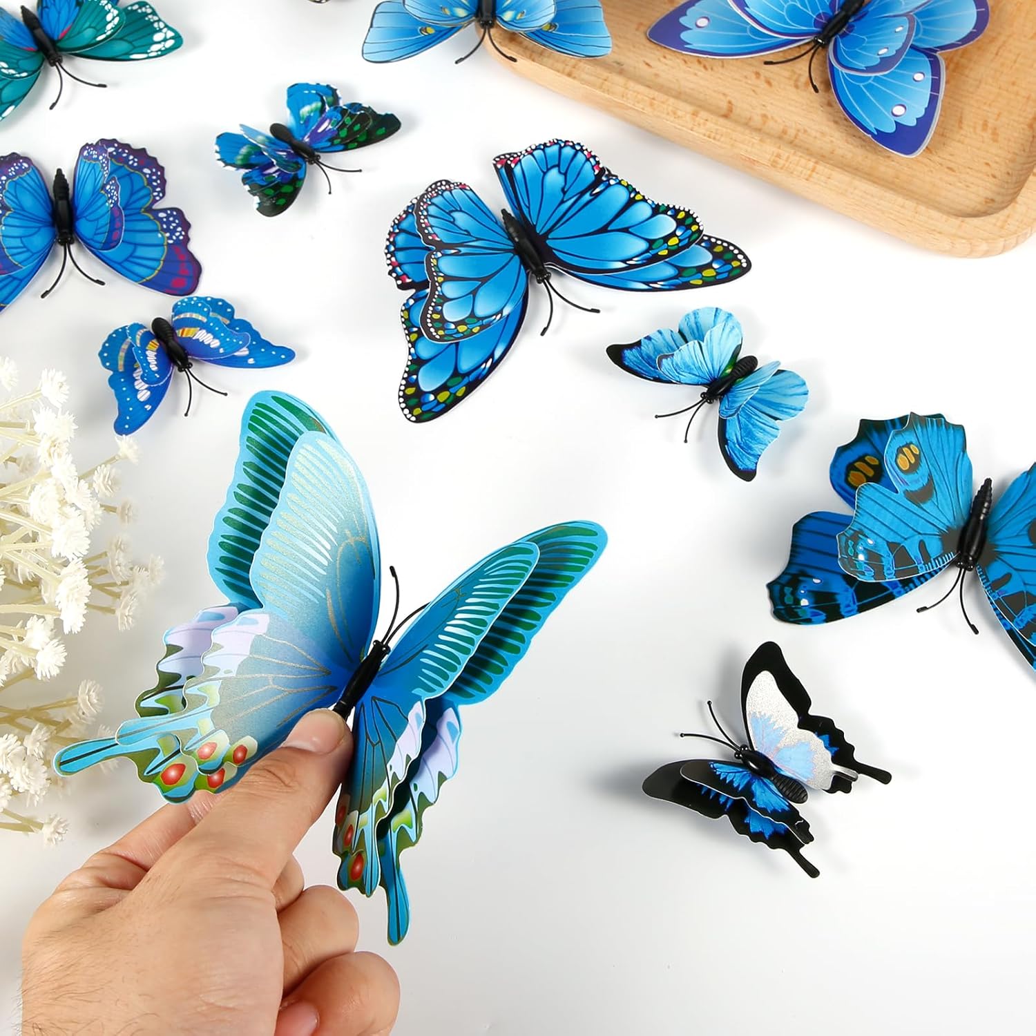 12 calcomanías de pared de mariposa, 3D 4 tamaños de doble cara para patio, imanes flexibles, adhesivos decorativos de mariposa para niños,