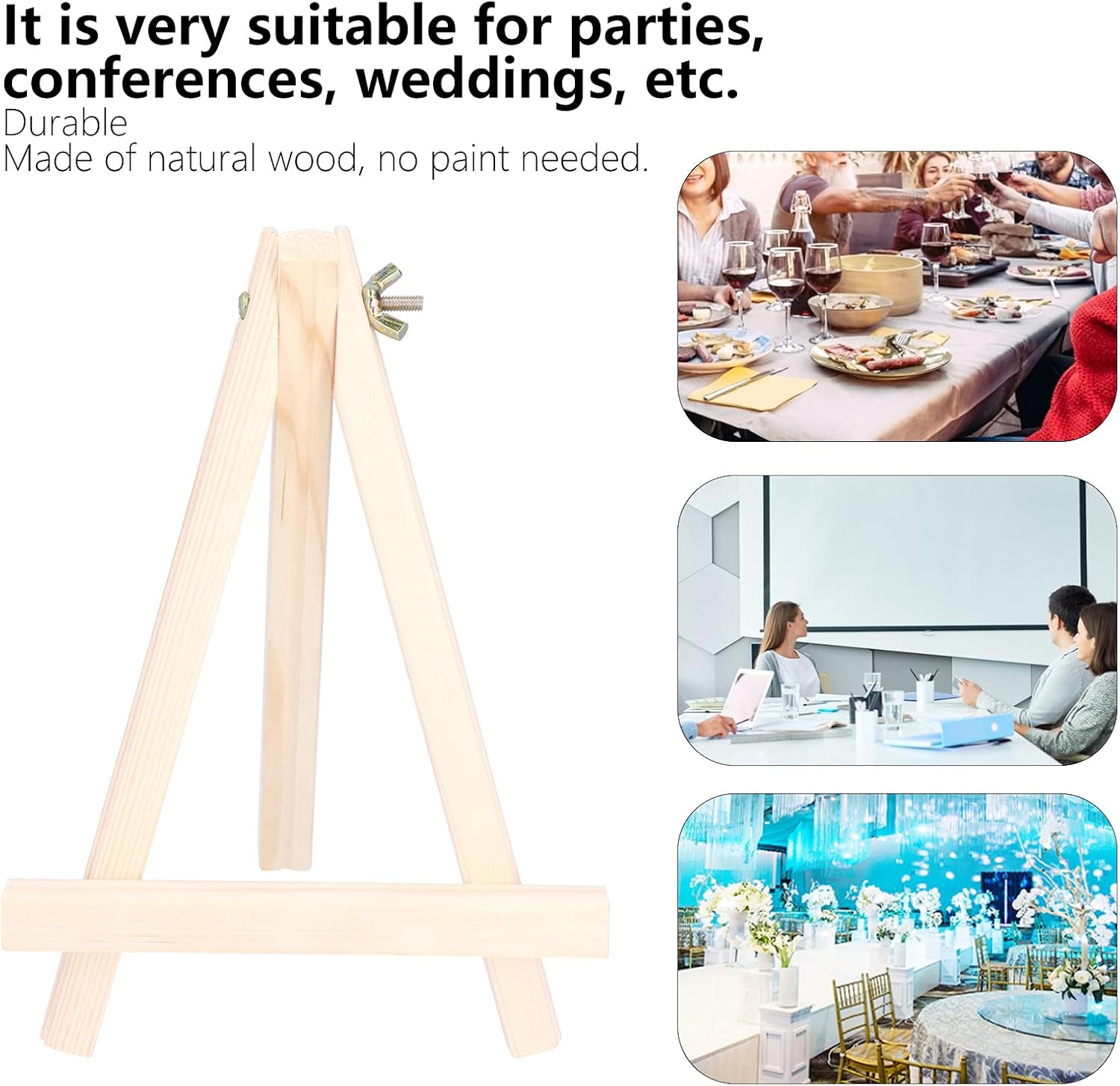 Honio Mini caballete, soporte de exhibición de pintura de madera para exteriores para amigos para niños para boda